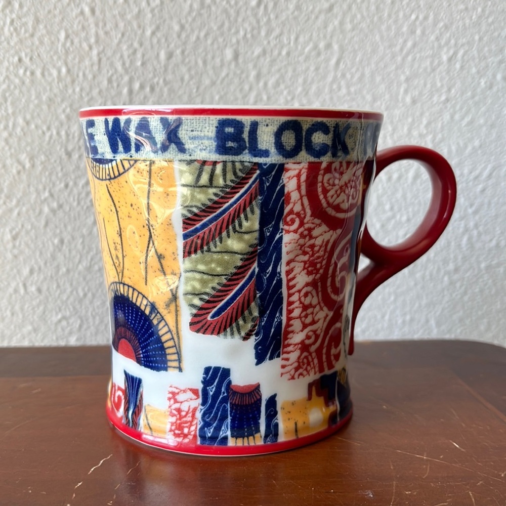Vintage Anthropologie Block Print Mug